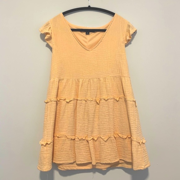 Peach Smock Dress Size Medium - Picture 1 of 2